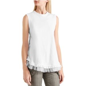 Simone Rocha Ruffled Tulle-Trimmed Top